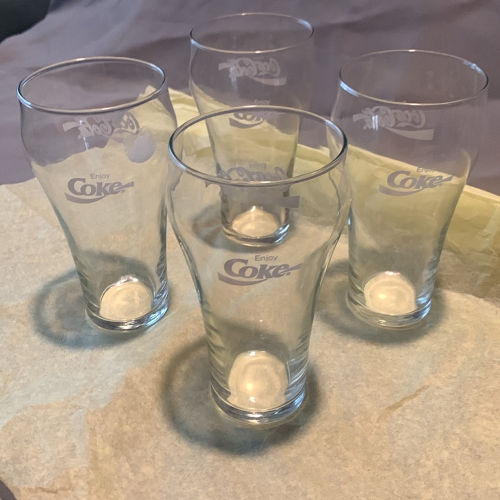 Coca-Cola 1970s Vintage 6.5" ENJOY COKE Bell Glass Tumbler Cup White Large - Picture 8 of 10